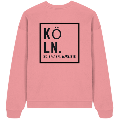 Köln Koordinaten (großer Druck auf dem Rücken) - Organic Oversize Sweatshirt