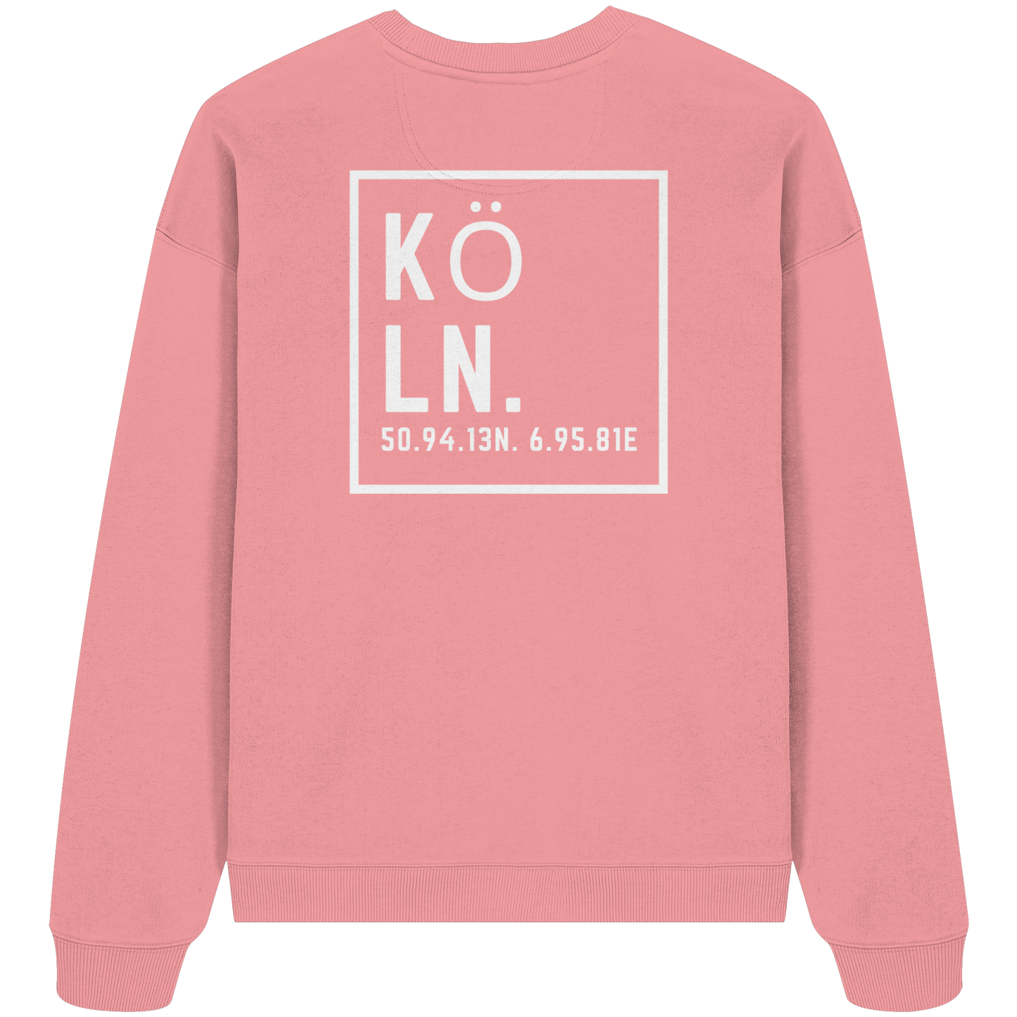 Köln Koordinaten (großer Druck auf dem Rücken) - Organic Oversize Sweatshirt