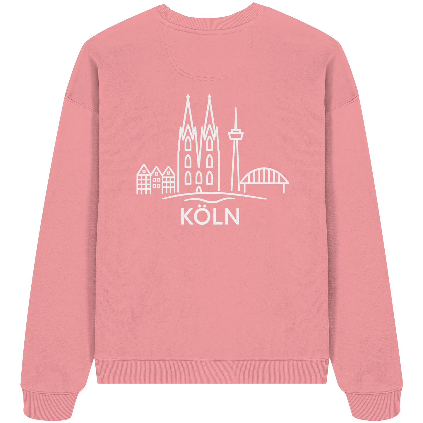 Köln Skyline (großer Druck auf dem Rücken) - Organic Oversize Sweatshirt