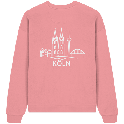 Köln Skyline (großer Druck auf dem Rücken) - Organic Oversize Sweatshirt