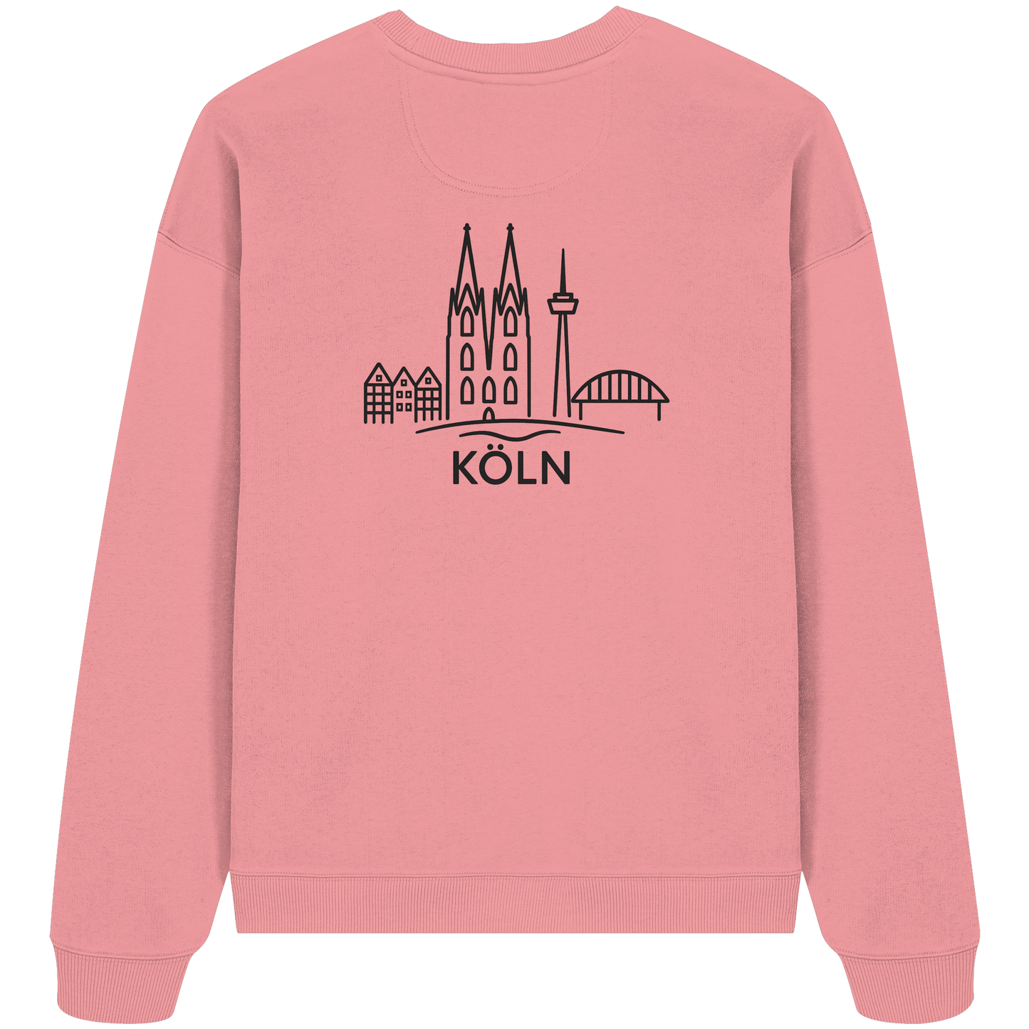 Köln Skyline (großer Druck auf dem Rücken) - Organic Oversize Sweatshirt