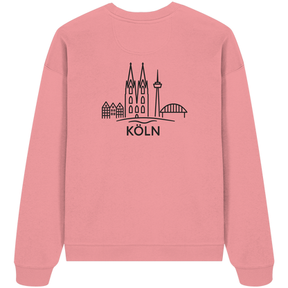 Köln Skyline (großer Druck auf dem Rücken) - Organic Oversize Sweatshirt