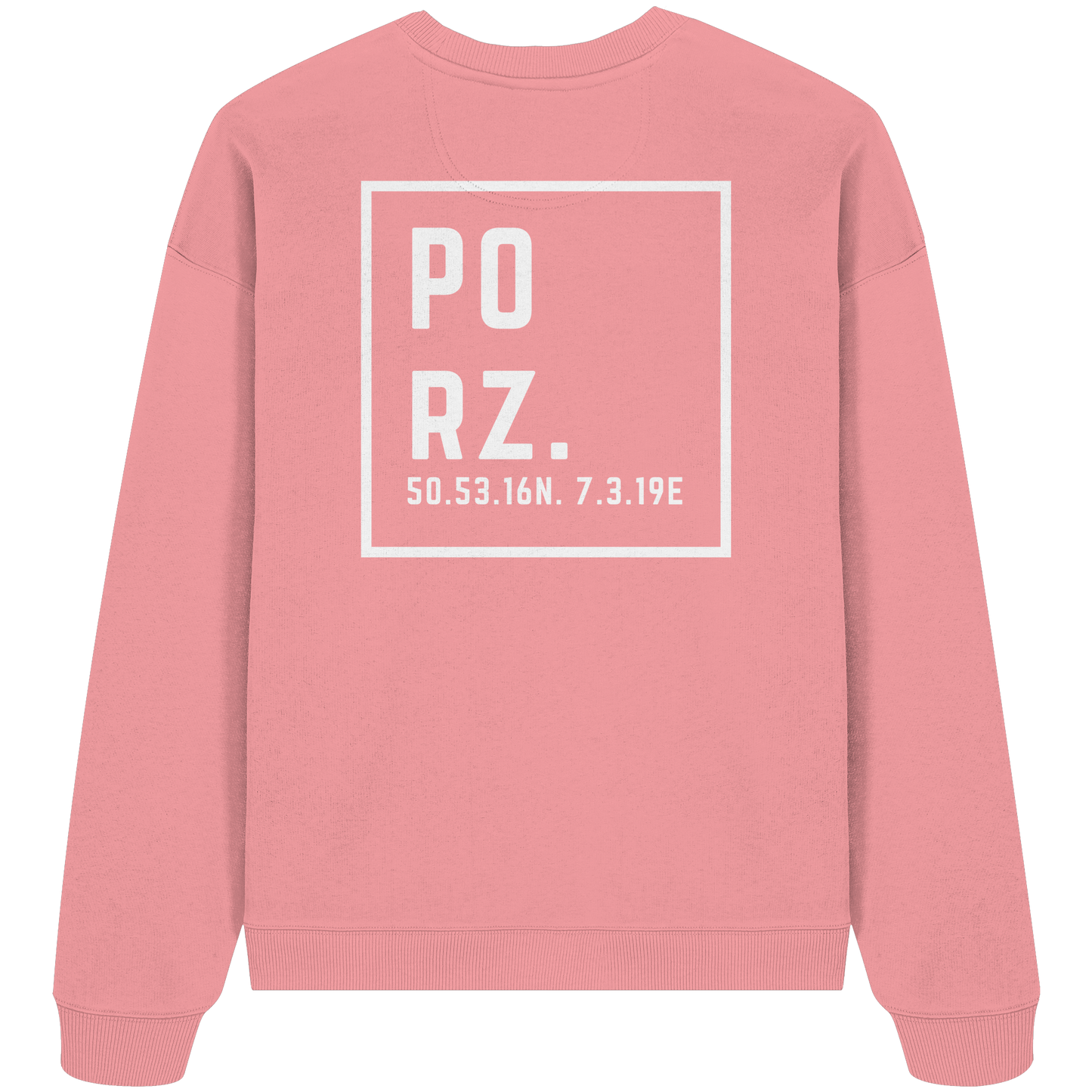 Porz Koordinaten (großer Druck Rücken) - Organic Oversize Sweatshirt