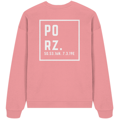 Porz Koordinaten (großer Druck Rücken) - Organic Oversize Sweatshirt