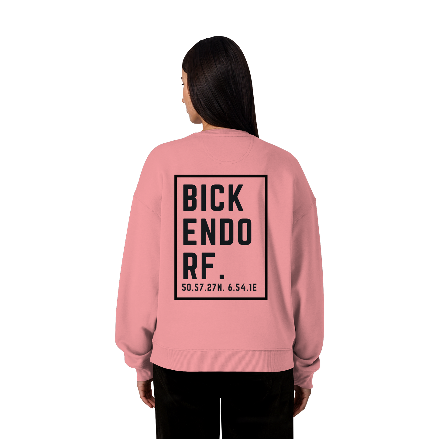 Bickendorf Koordinaten (großer Druck auf dem Rücken) - Organic Oversize Sweatshirt