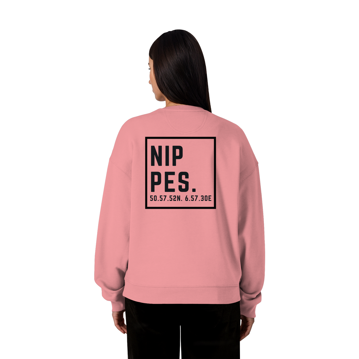 Nippes Koordinaten (großer Druck auf dem Rücken) - Organic Oversize Sweatshirt