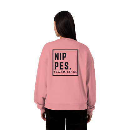 Nippes Koordinaten (großer Druck auf dem Rücken) - Organic Oversize Sweatshirt