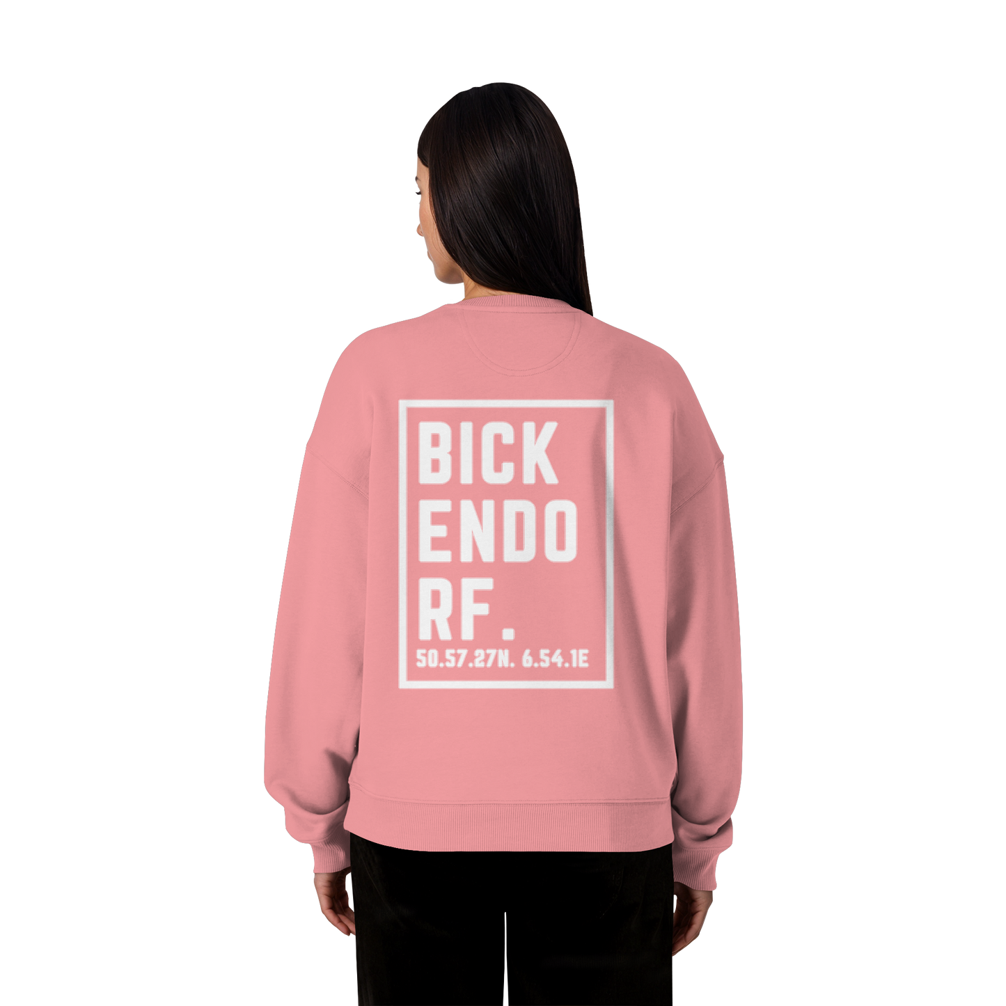 Bickendorf Koordinaten (großer Druck auf dem Rücken) - Organic Oversize Sweatshirt