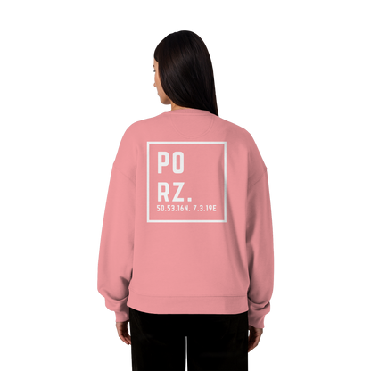 Porz Koordinaten (großer Druck Rücken) - Organic Oversize Sweatshirt