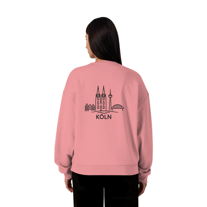 Köln Skyline (großer Druck auf dem Rücken) - Organic Oversize Sweatshirt