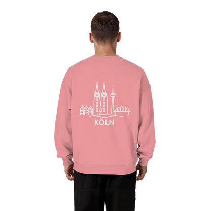 Köln Skyline (großer Druck auf dem Rücken) - Organic Oversize Sweatshirt