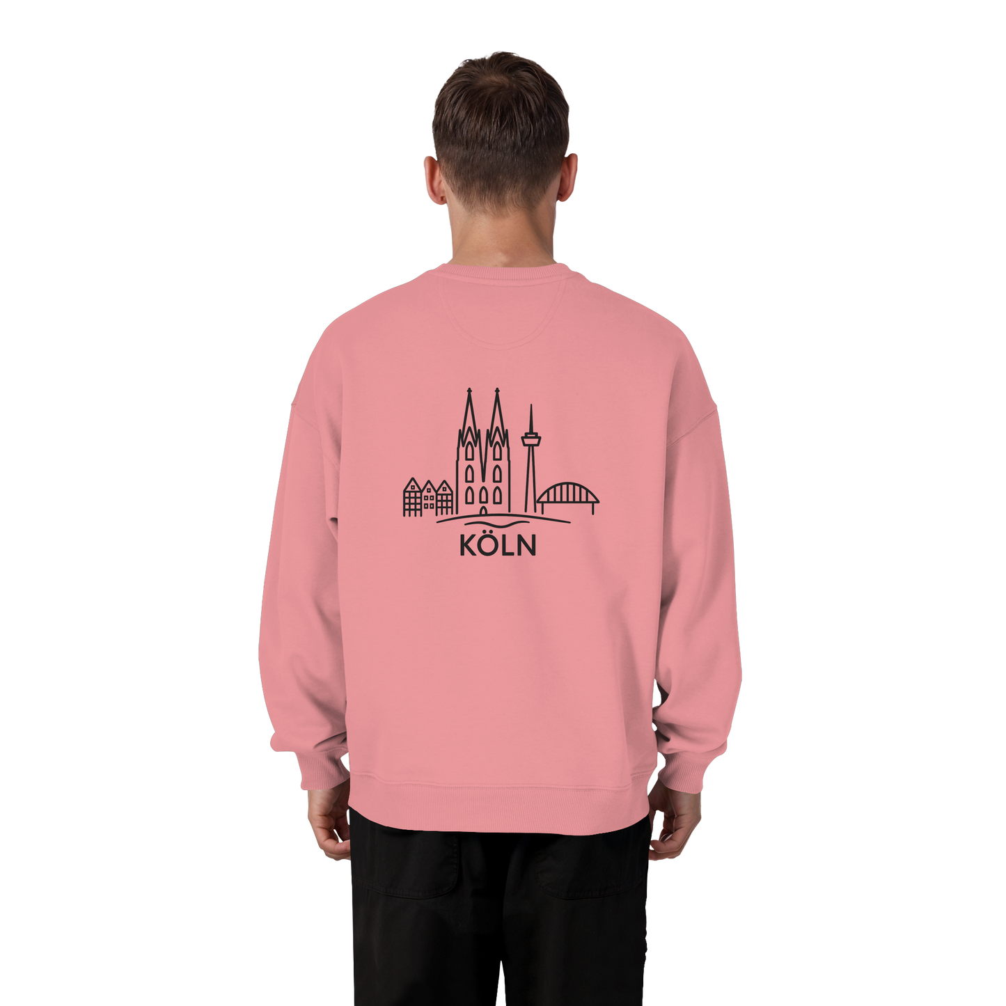 Köln Skyline (großer Druck auf dem Rücken) - Organic Oversize Sweatshirt