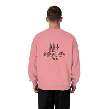 Köln Skyline (großer Druck auf dem Rücken) - Organic Oversize Sweatshirt