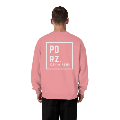 Porz Koordinaten (großer Druck Rücken) - Organic Oversize Sweatshirt