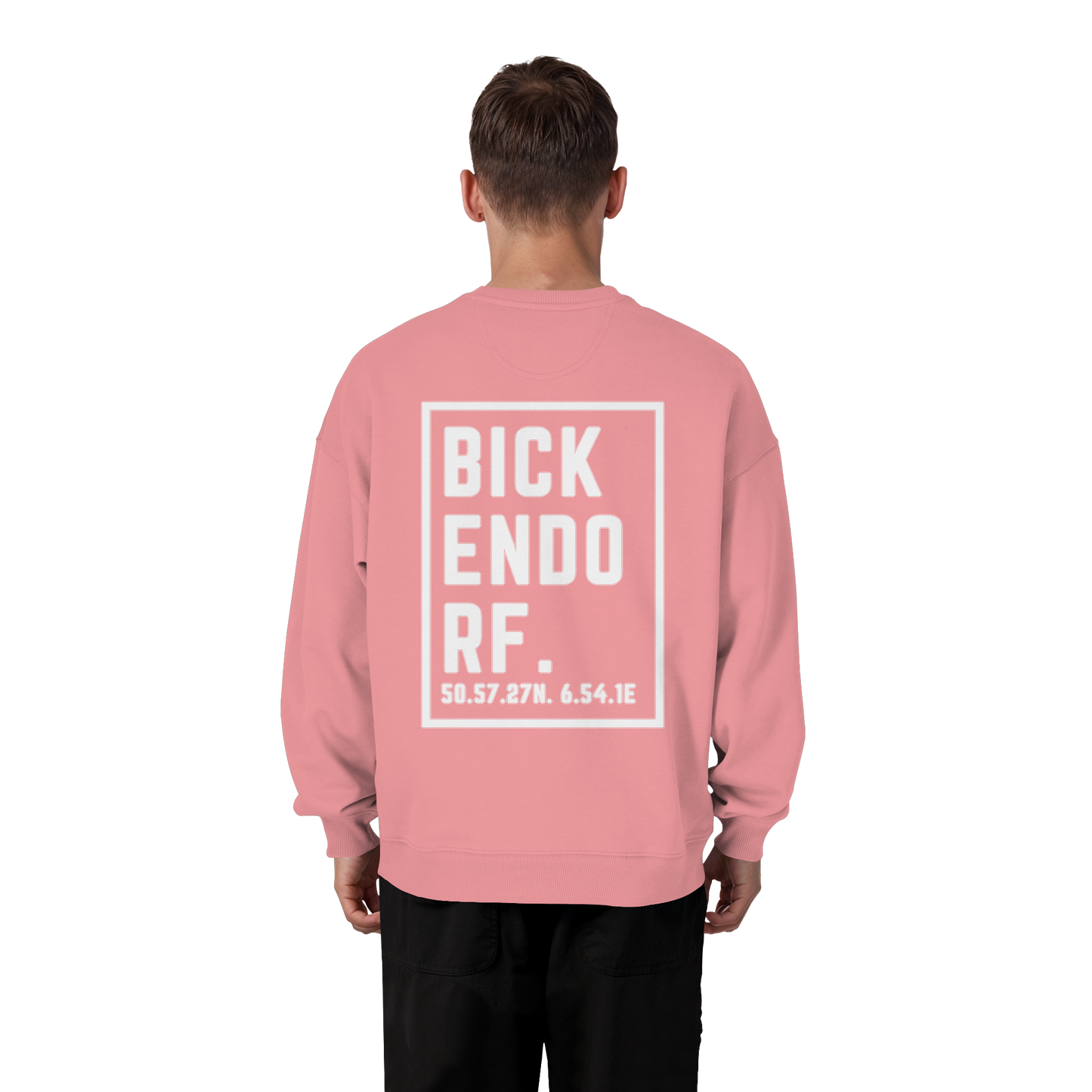 Bickendorf Koordinaten (großer Druck auf dem Rücken) - Organic Oversize Sweatshirt