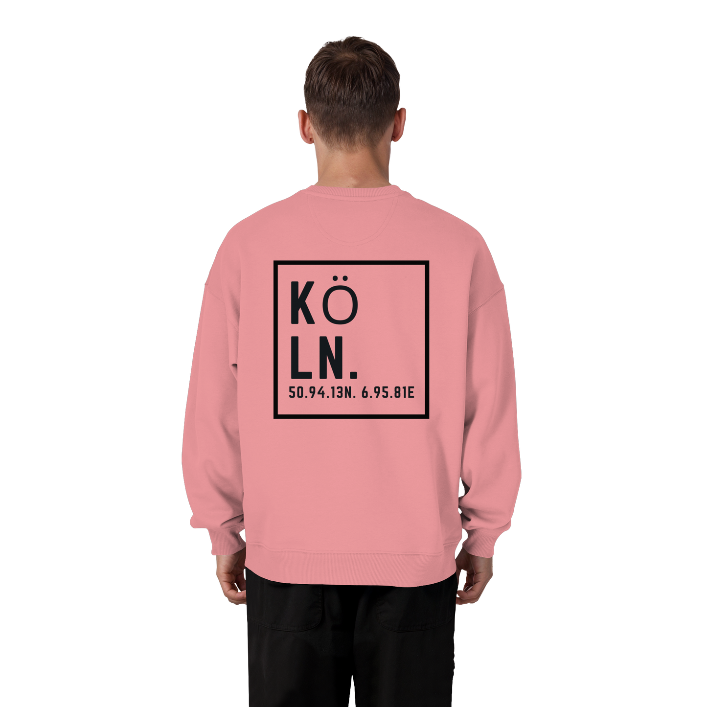 Köln Koordinaten (großer Druck auf dem Rücken) - Organic Oversize Sweatshirt