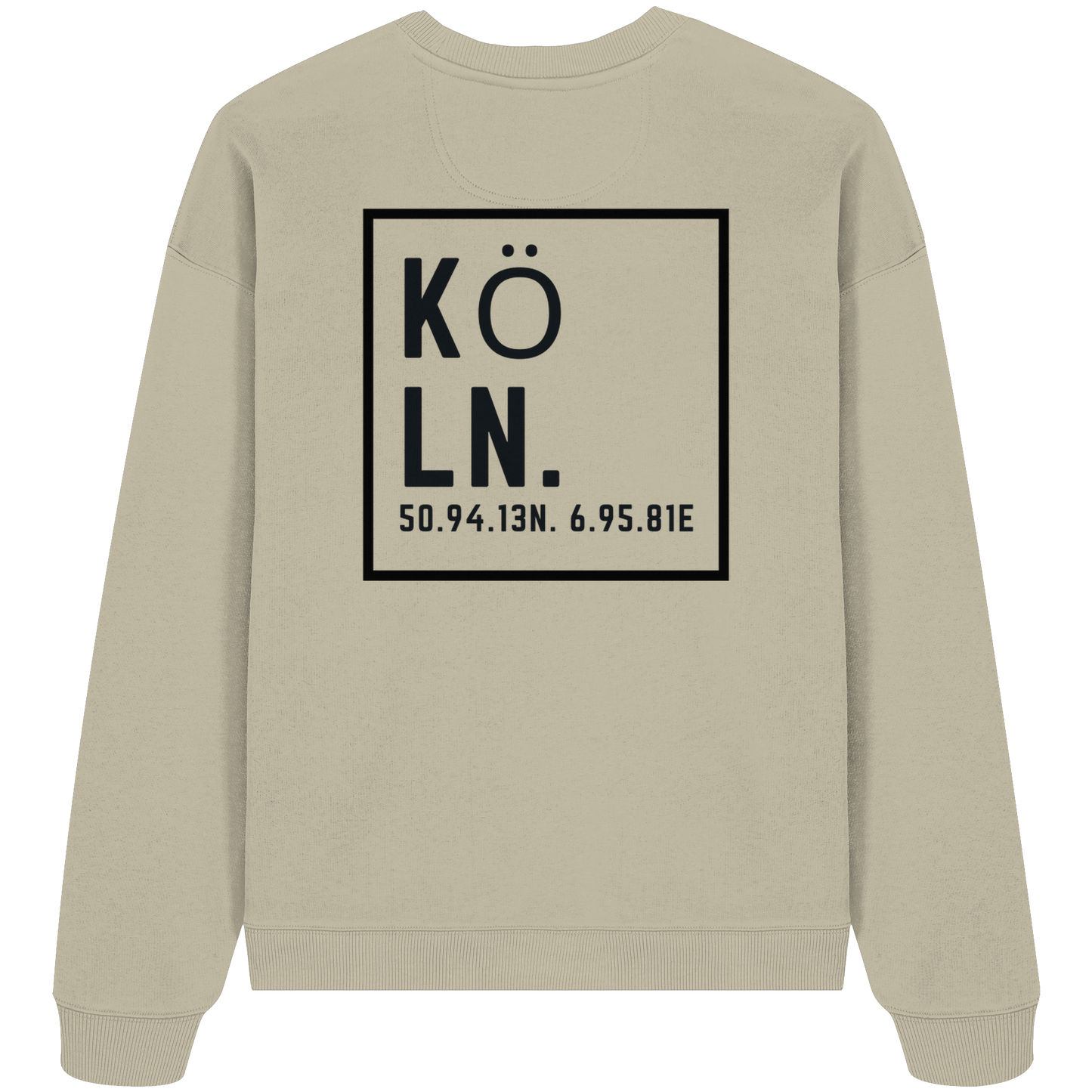 Köln Koordinaten (großer Druck auf dem Rücken) - Organic Oversize Sweatshirt