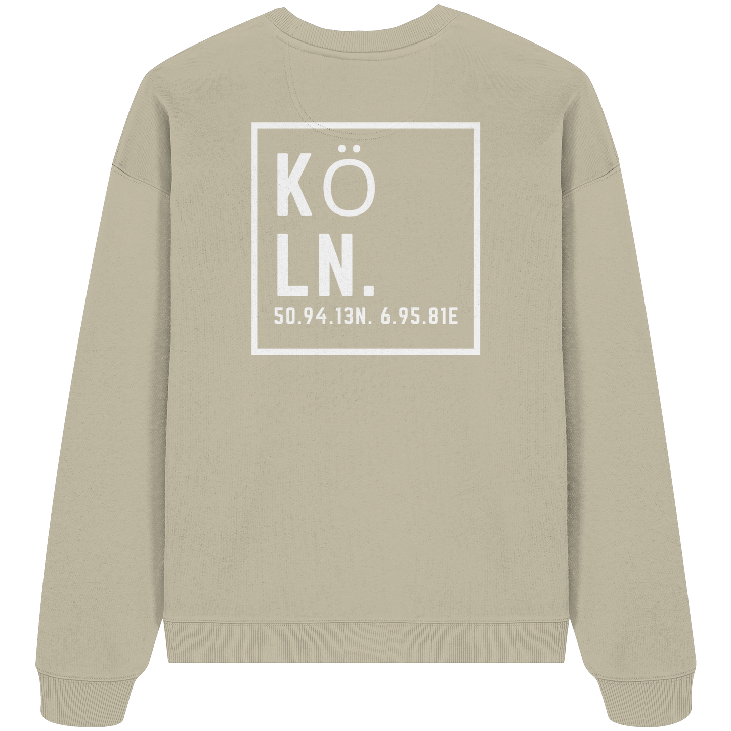 Köln Koordinaten (großer Druck auf dem Rücken) - Organic Oversize Sweatshirt