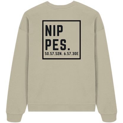 Nippes Koordinaten (großer Druck auf dem Rücken) - Organic Oversize Sweatshirt
