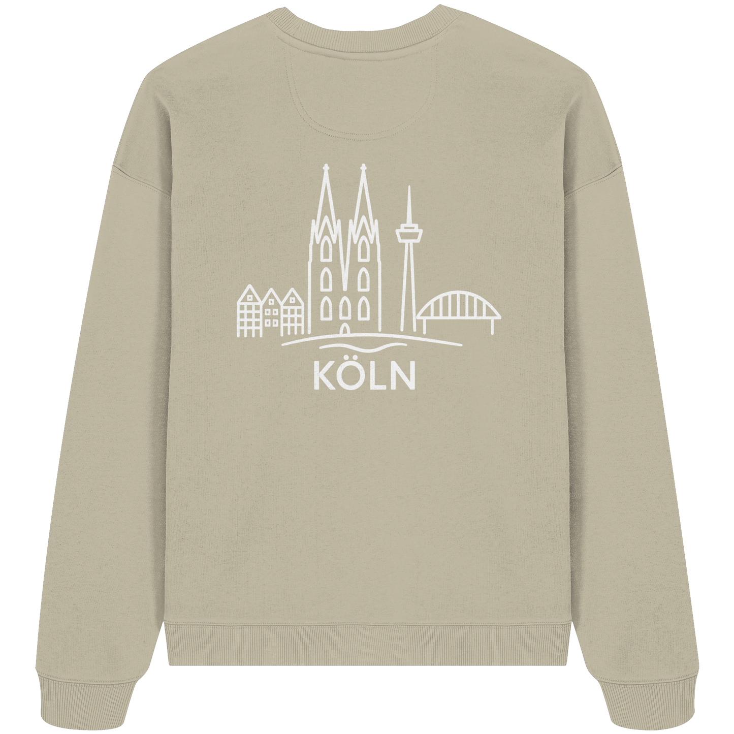 Köln Skyline (großer Druck auf dem Rücken) - Organic Oversize Sweatshirt
