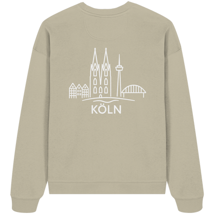 Köln Skyline (großer Druck auf dem Rücken) - Organic Oversize Sweatshirt