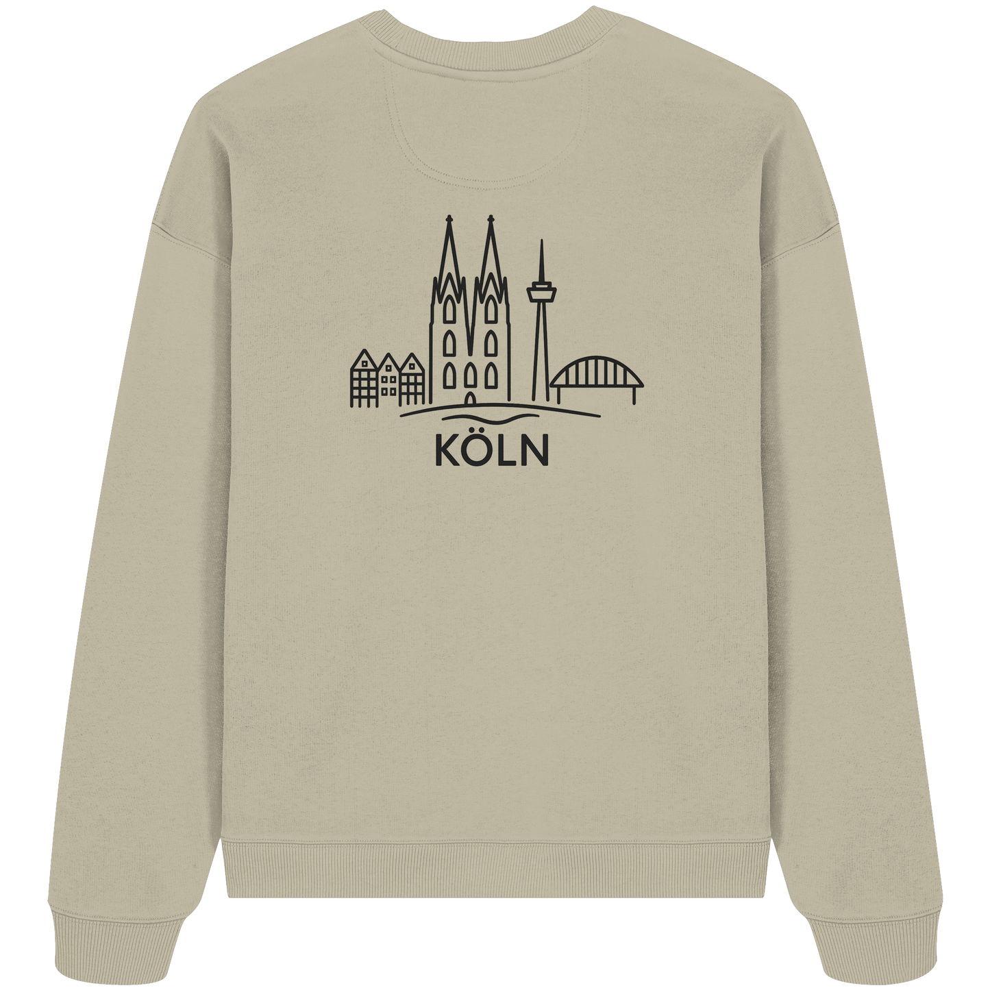 Köln Skyline (großer Druck auf dem Rücken) - Organic Oversize Sweatshirt
