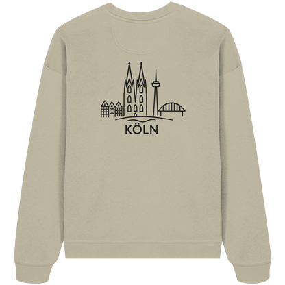 Köln Skyline (großer Druck auf dem Rücken) - Organic Oversize Sweatshirt