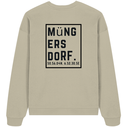 Müngersdorf Koordinaten (großer Druck auf dem Rücken) - Organic Oversize Sweatshirt