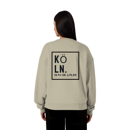 Köln Koordinaten (großer Druck auf dem Rücken) - Organic Oversize Sweatshirt