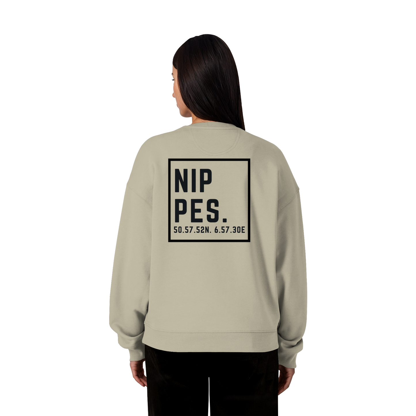 Nippes Koordinaten (großer Druck auf dem Rücken) - Organic Oversize Sweatshirt