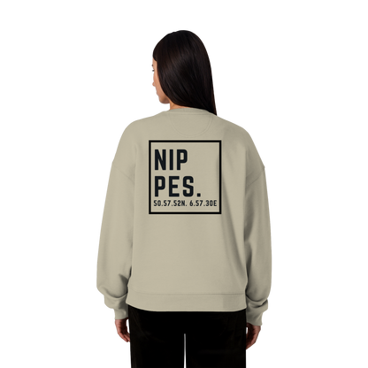 Nippes Koordinaten (großer Druck auf dem Rücken) - Organic Oversize Sweatshirt