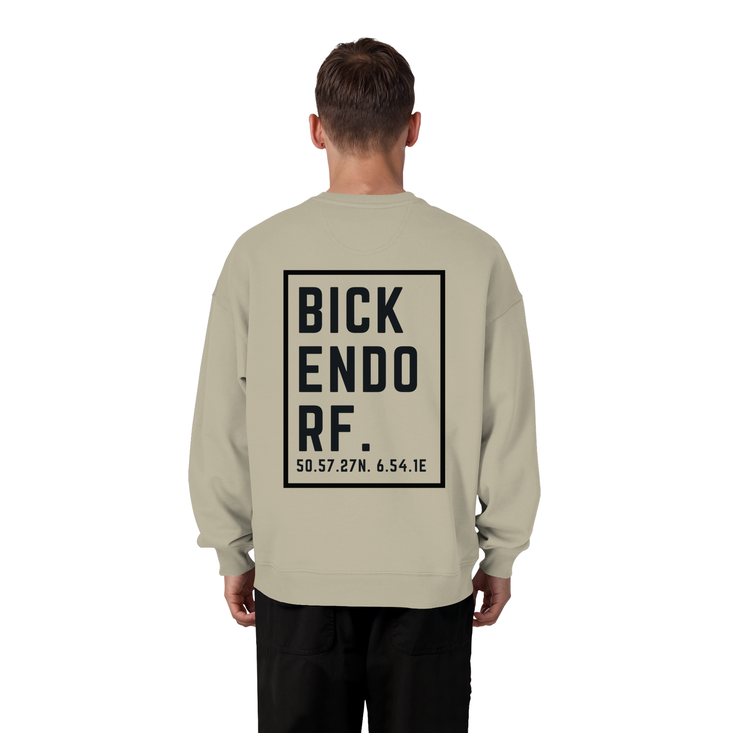 Bickendorf Koordinaten (großer Druck auf dem Rücken) - Organic Oversize Sweatshirt