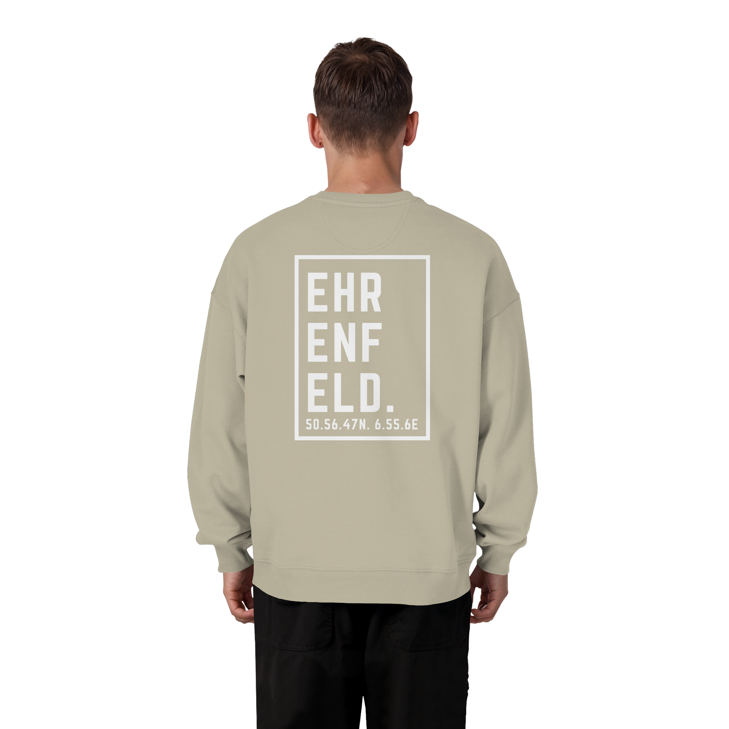 Ehrenfeld Koordinaten (großer Druck auf dem Rücken) - Organic Oversize Sweatshirt