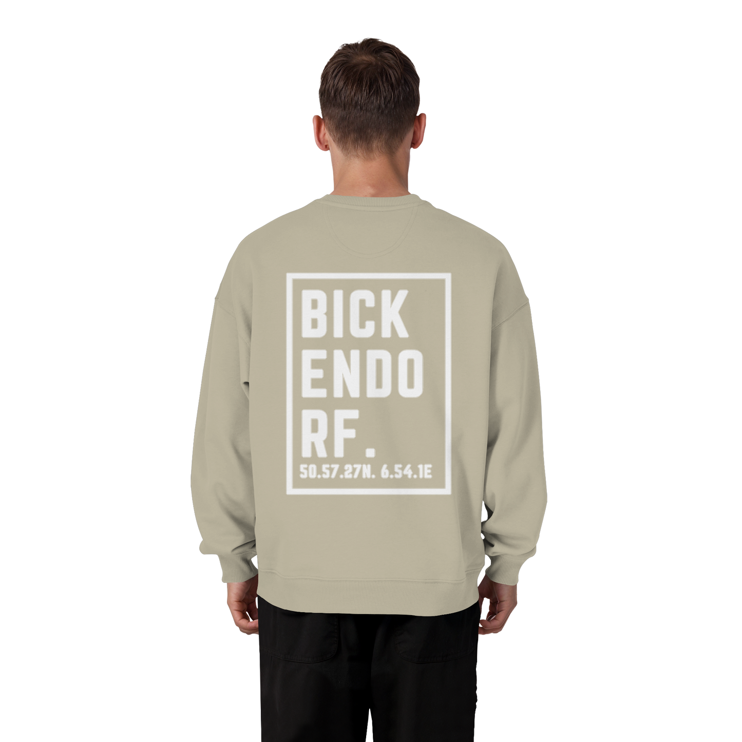 Bickendorf Koordinaten (großer Druck auf dem Rücken) - Organic Oversize Sweatshirt