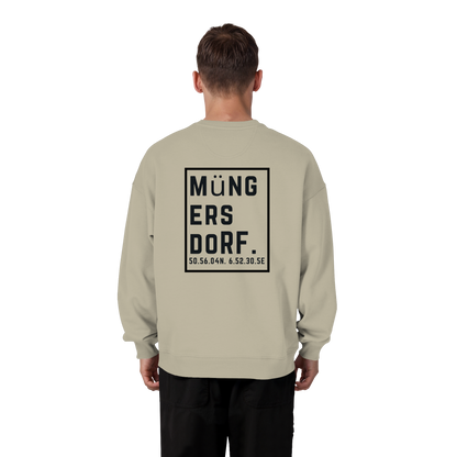 Müngersdorf Koordinaten (großer Druck auf dem Rücken) - Organic Oversize Sweatshirt