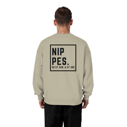 Nippes Koordinaten (großer Druck auf dem Rücken) - Organic Oversize Sweatshirt