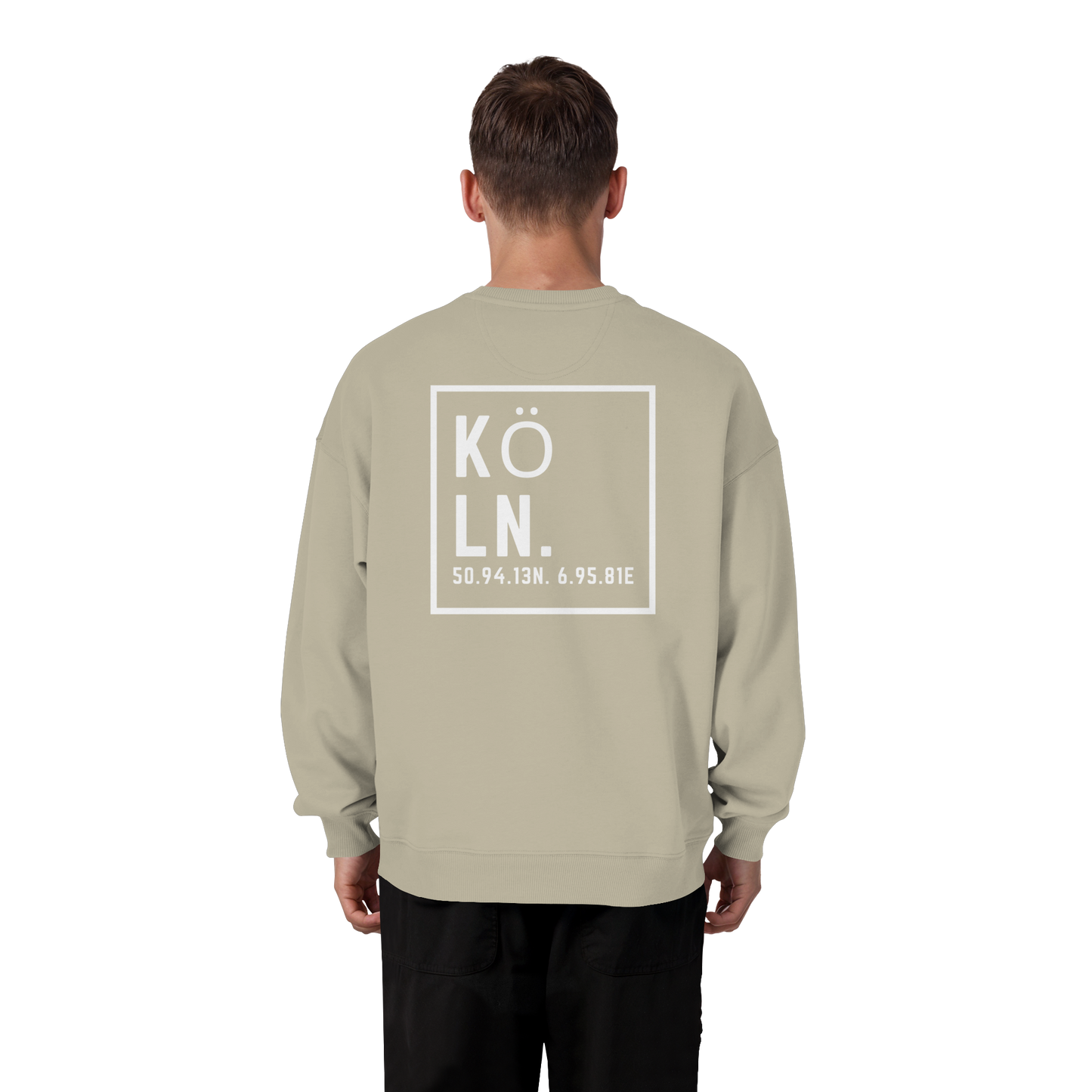 Köln Koordinaten (großer Druck auf dem Rücken) - Organic Oversize Sweatshirt