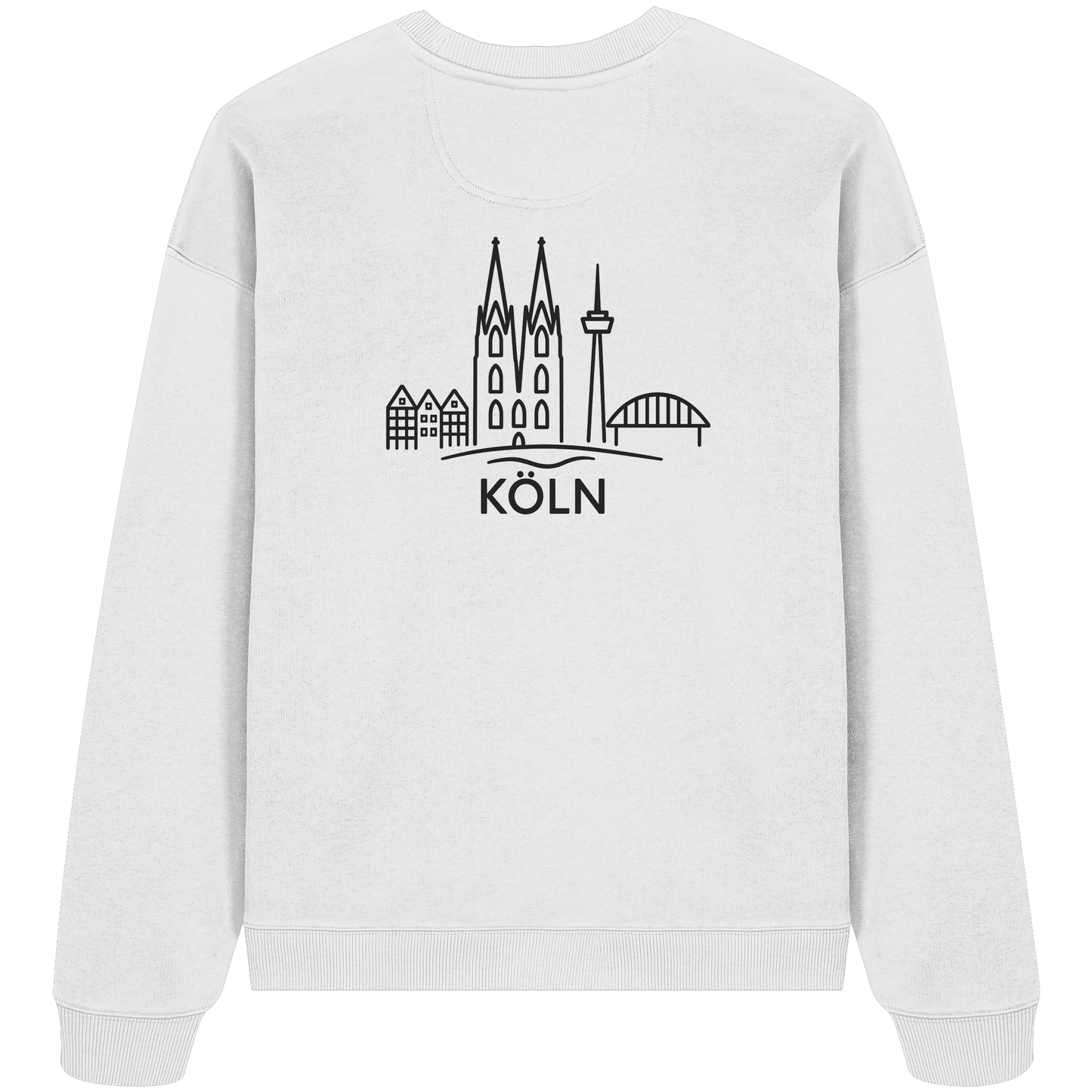 Köln Skyline (großer Druck auf dem Rücken) - Organic Oversize Sweatshirt