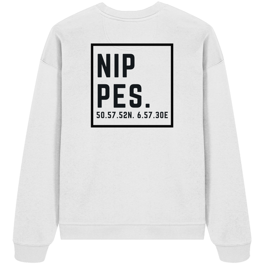Nippes Koordinaten (großer Druck auf dem Rücken) - Organic Oversize Sweatshirt