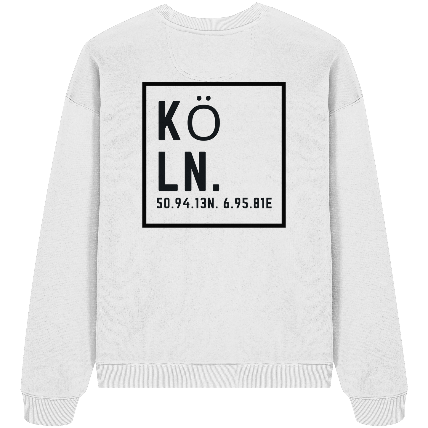 Köln Koordinaten (großer Druck auf dem Rücken) - Organic Oversize Sweatshirt