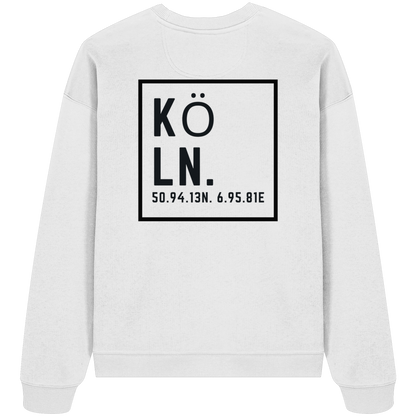 Köln Koordinaten (großer Druck auf dem Rücken) - Organic Oversize Sweatshirt