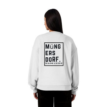 Müngersdorf Koordinaten (großer Druck auf dem Rücken) - Organic Oversize Sweatshirt