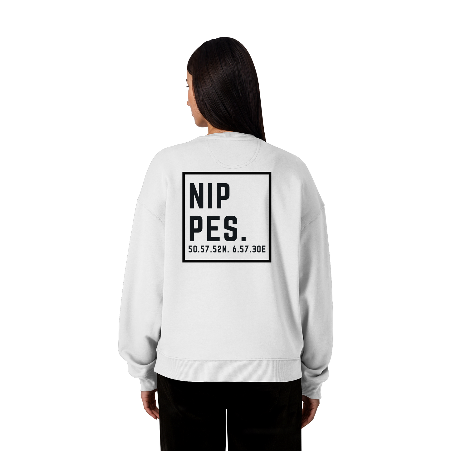 Nippes Koordinaten (großer Druck auf dem Rücken) - Organic Oversize Sweatshirt