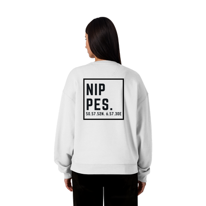 Nippes Koordinaten (großer Druck auf dem Rücken) - Organic Oversize Sweatshirt