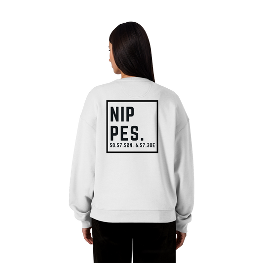 Nippes Koordinaten (großer Druck auf dem Rücken) - Organic Oversize Sweatshirt