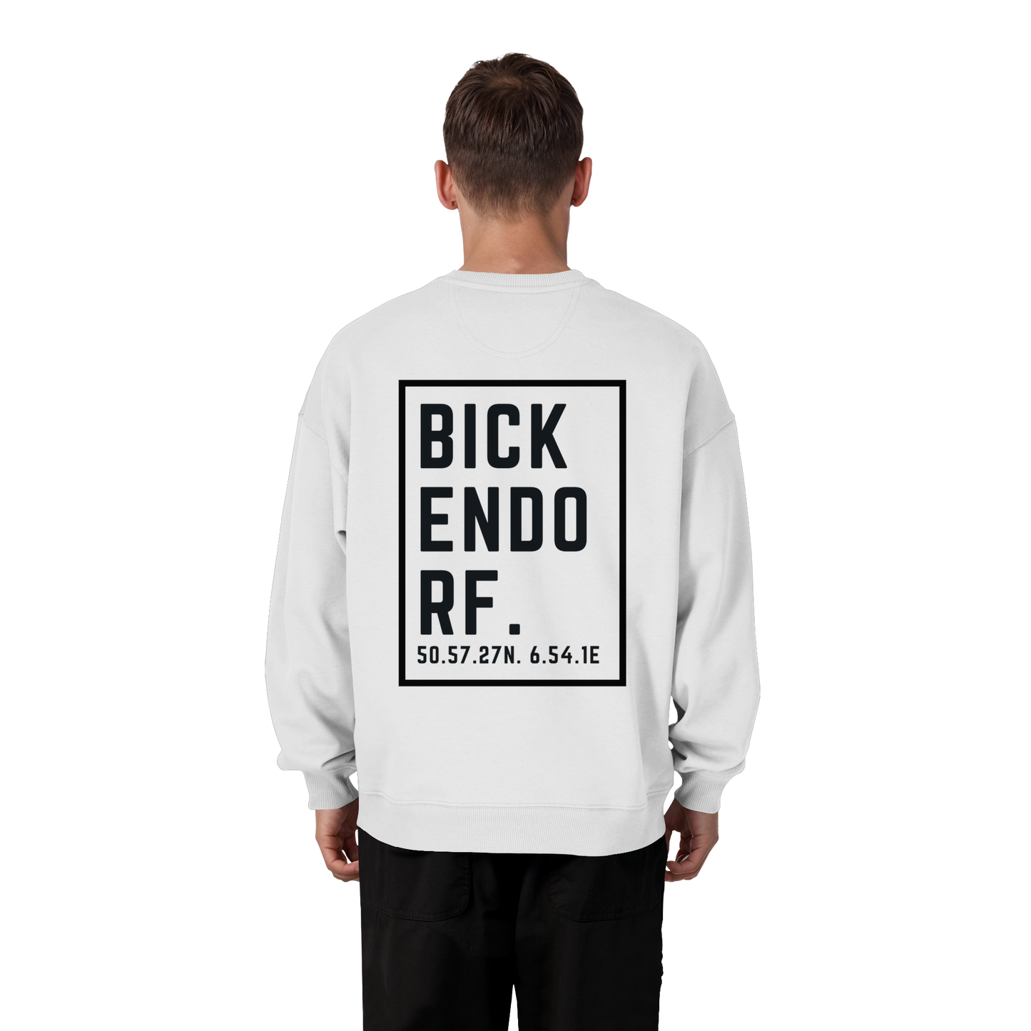 Bickendorf Koordinaten (großer Druck auf dem Rücken) - Organic Oversize Sweatshirt