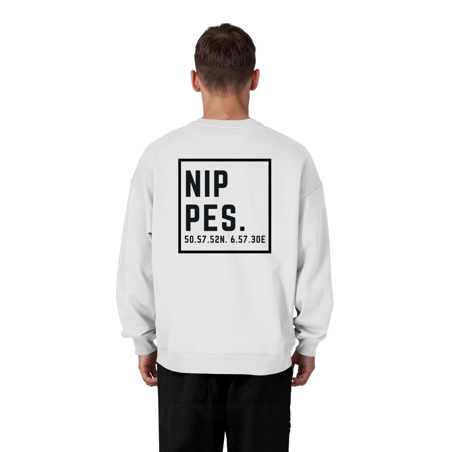 Nippes Koordinaten (großer Druck auf dem Rücken) - Organic Oversize Sweatshirt