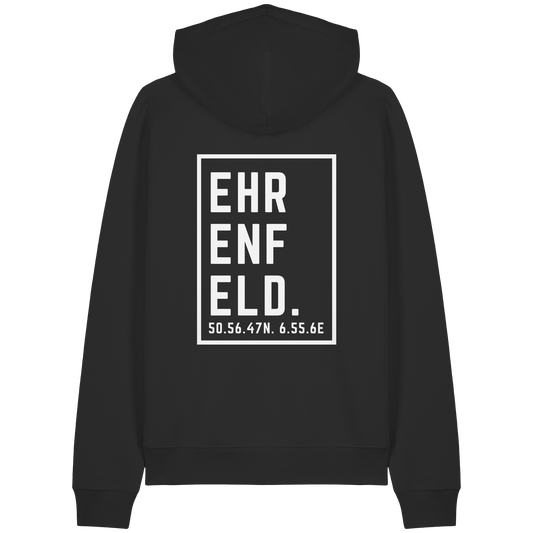 Ehrenfeld Koordinaten (großer Druck auf dem Rücken) - Organic Raglan Hoodie