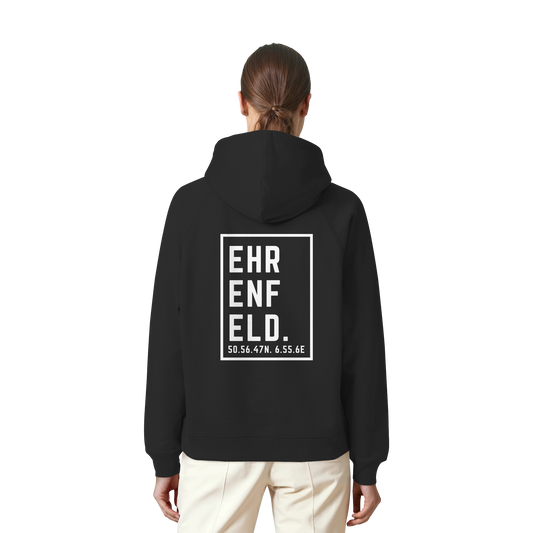 Ehrenfeld Koordinaten (großer Druck auf dem Rücken) - Organic Raglan Hoodie