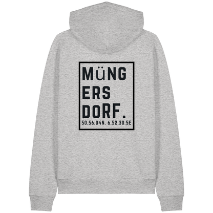 Müngersdorf Koordinaten (großer Druck auf dem Rücken) - Organic Raglan Hoodie